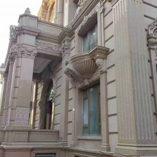 赣州 黄金麻花岗岩光面别墅外墙干挂施工完成