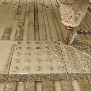 赣州 芝麻白花岗岩石材盲人石、盲道石、盲点石