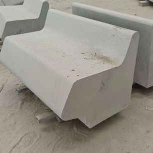 赣州 芝麻白花岗岩异形坐凳，石凳