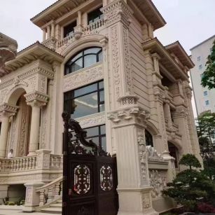 赣州 黄金麻花岗岩别墅外墙干挂效果展示