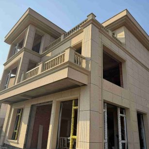 赣州 黄金麻花岗岩石材荔枝面外墙干挂效果展示