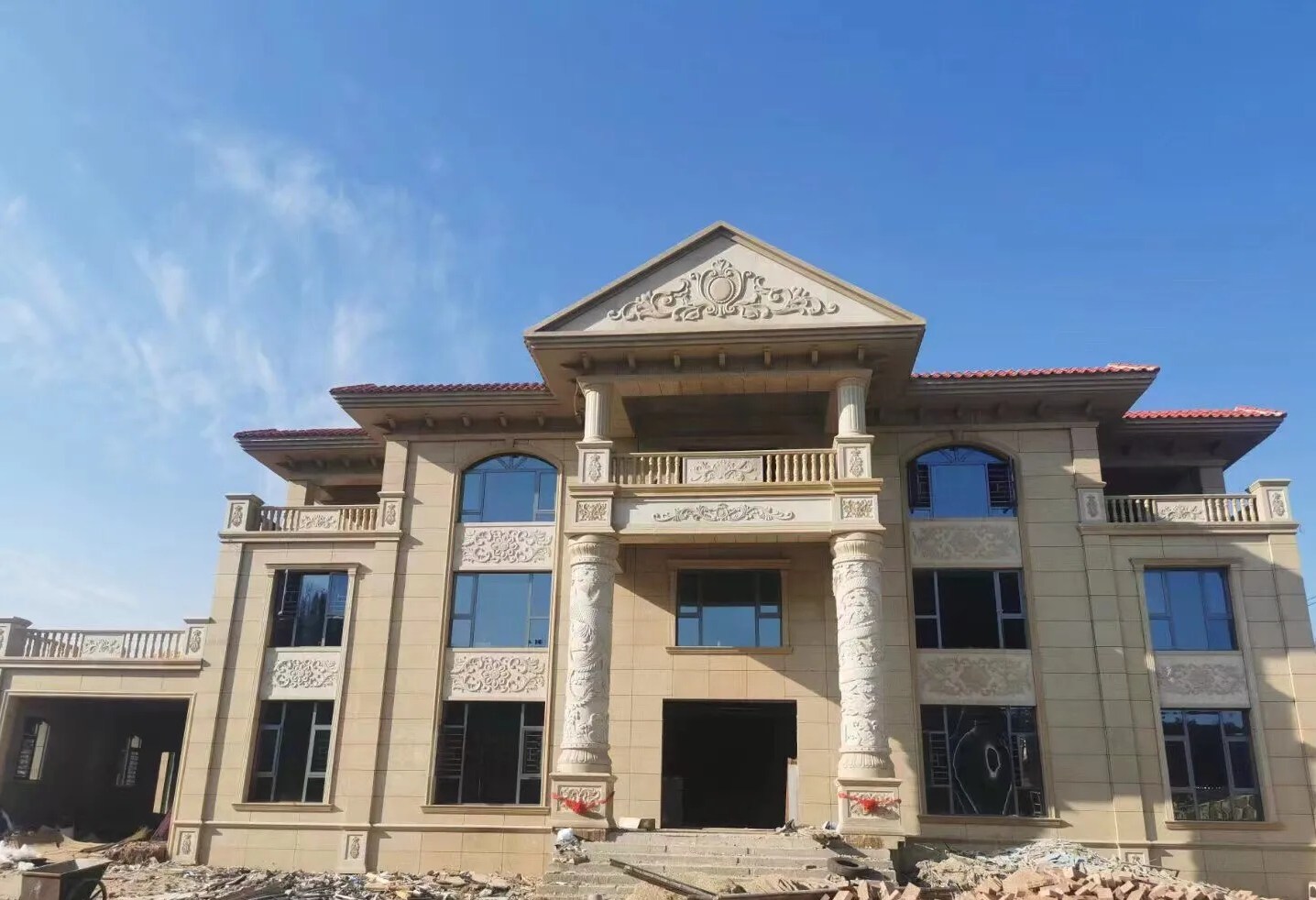 赣州 黄金麻花岗岩别墅外墙干挂