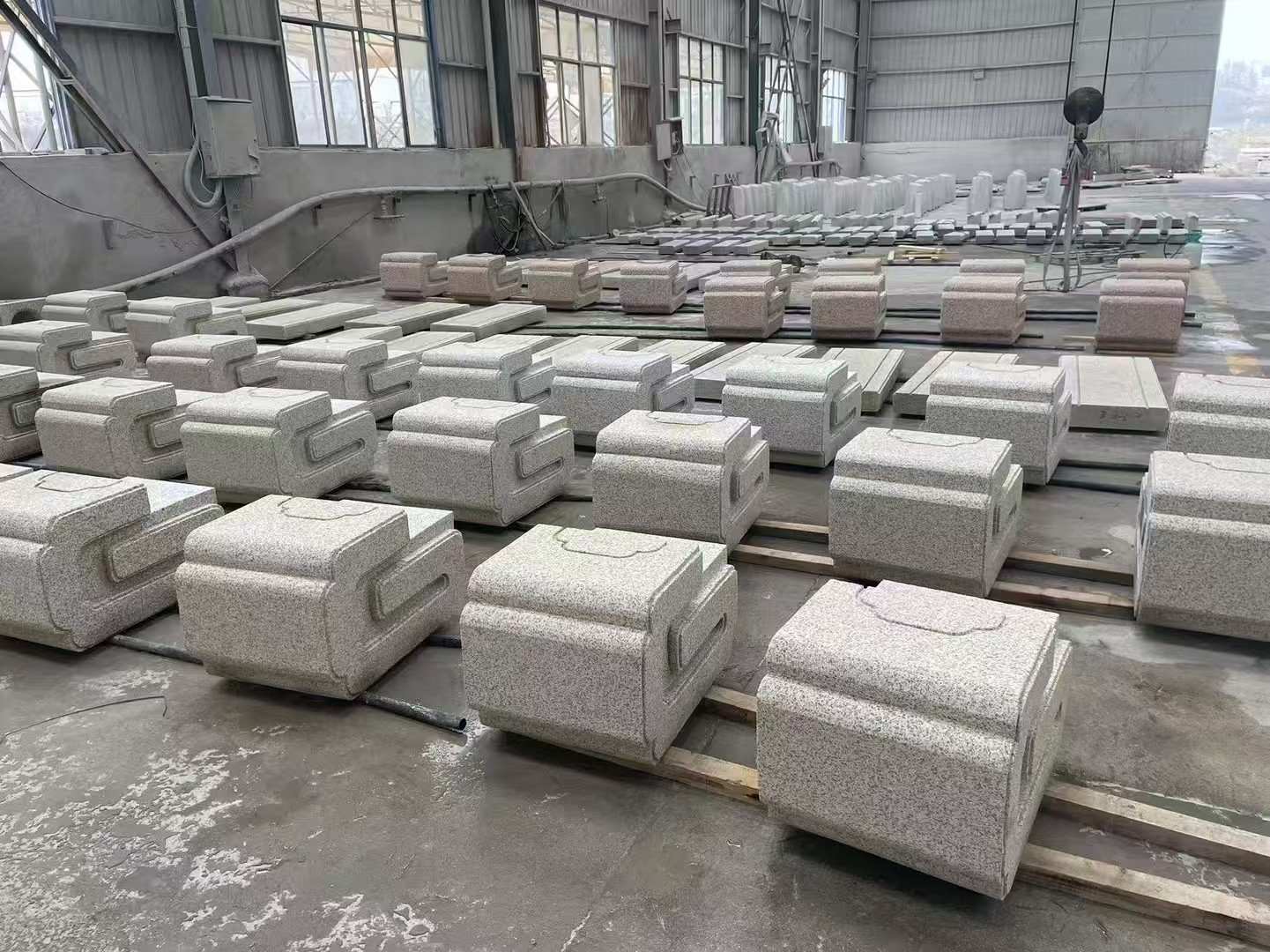 赣州 白麻花岗岩异形加工-石凳，坐凳