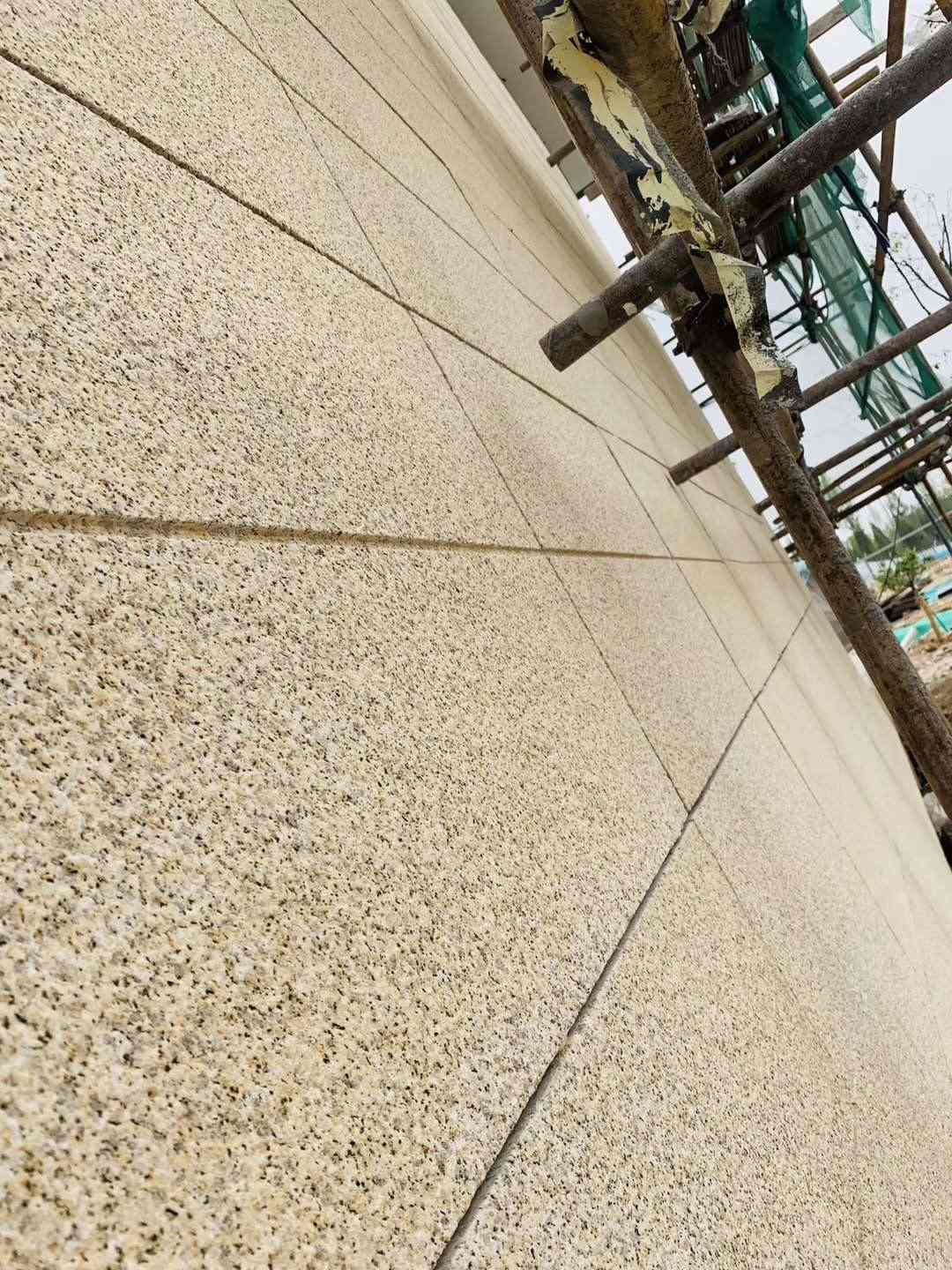 赣州 黄金麻花岗岩荔枝面外墙干挂石材效果示例